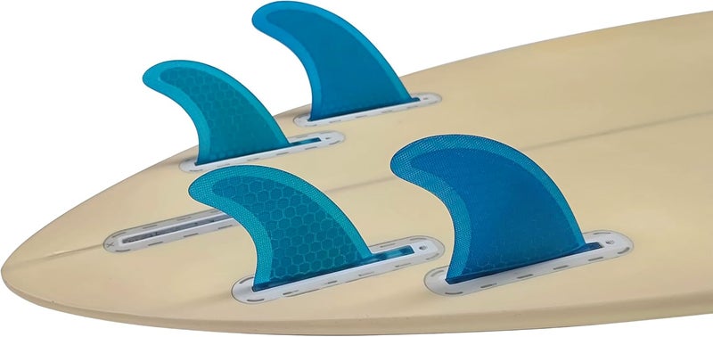 UP SURF UPSURF Single Tab Surfboard Fin Fiberglass+Honeycomb Quad fin S/M Size (Blue G5+GL) - Image 5